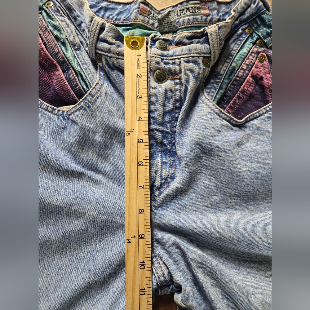 VTG Zena Colorblock Mom Jeans Rare Junior Sz 7 24 In Waist Modern Sz 0 - Picture 7 of 12